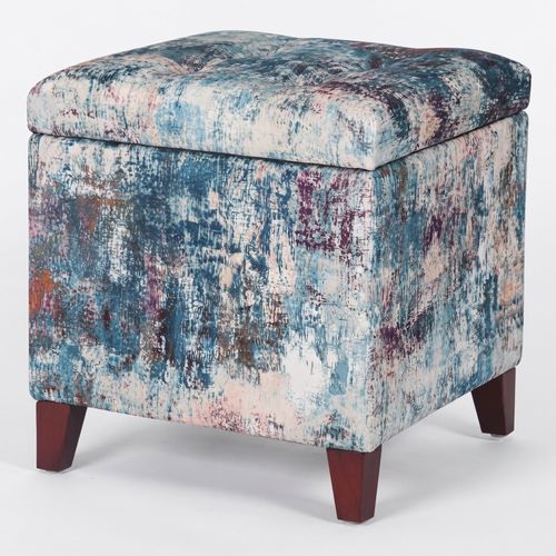 Homebeez Cube Footrest Stool With Hinged Lid