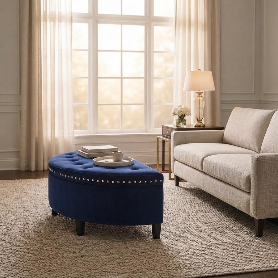 Homebeez 43.5-inch Half Moon Storage Bench