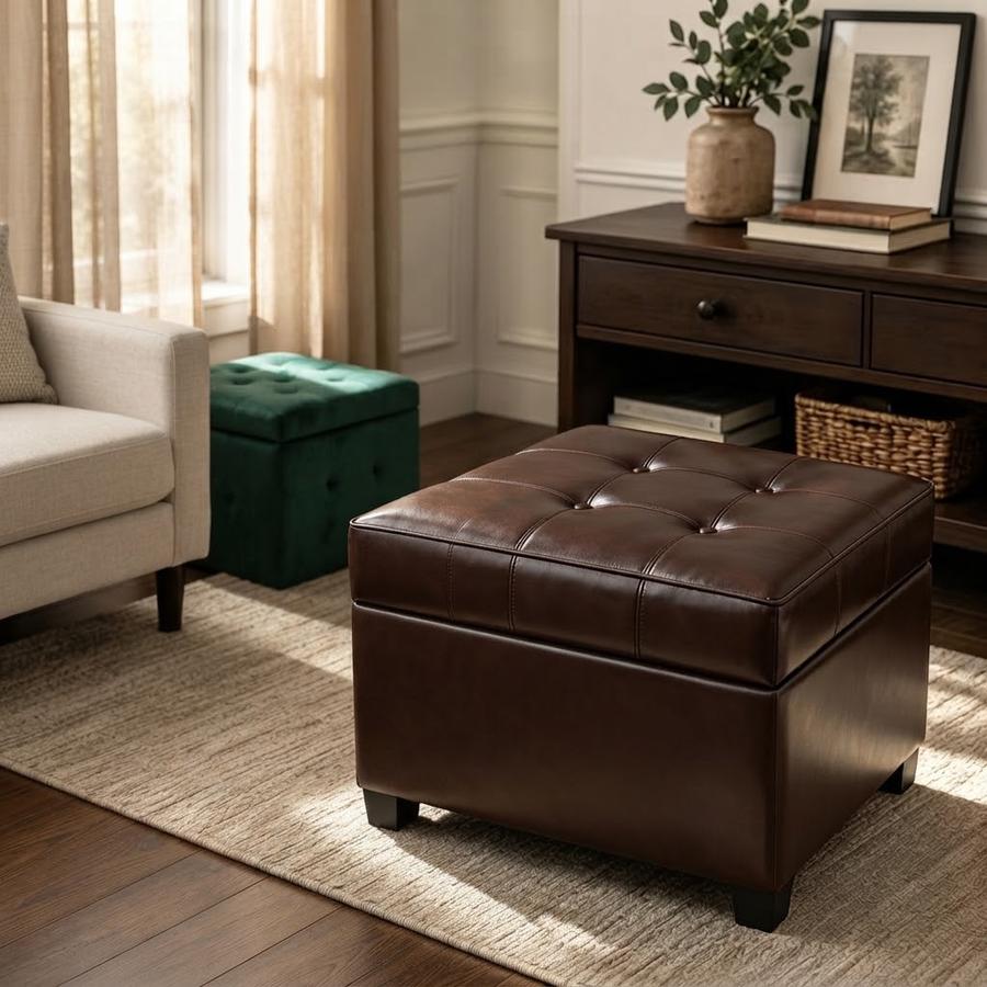 Homebeez 40-inch Faux Leather End-of-Bed Bench